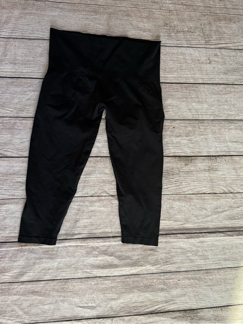 SOMA Women’s XL Seamless Shapewear Leggings Slimming Black Nylon Spandex